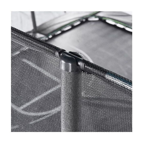 Image of Jumpking 10'x15' Rectangle Trampoline with 2 Powder Coated Basketball Hoops with Breakaway Rims, Enclosure Net, and Ladder