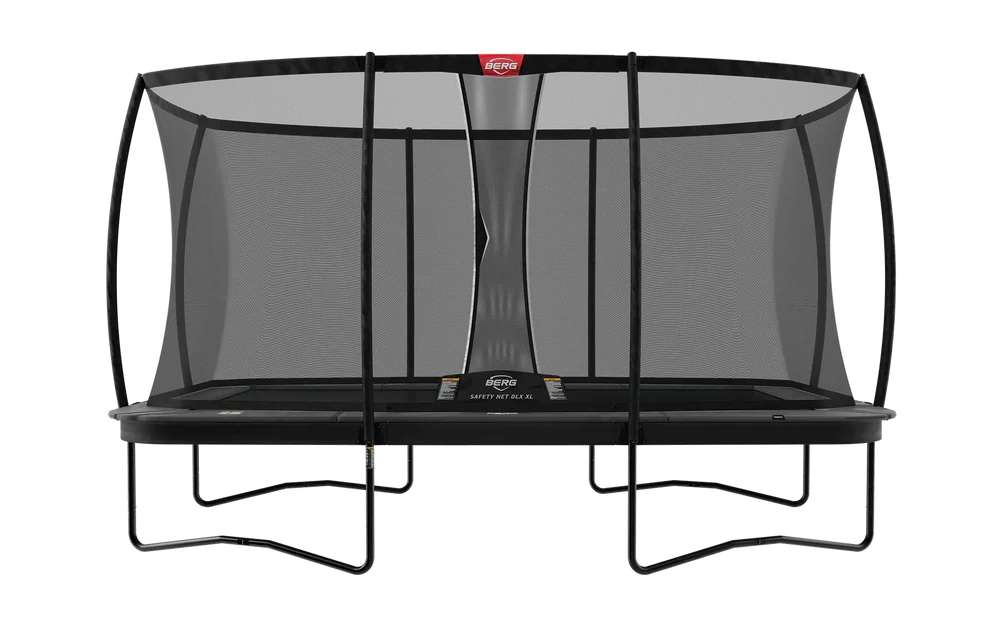 BERG Ultimate Champion Rectangle Above Ground Trampoline and Safety Net Deluxe XL