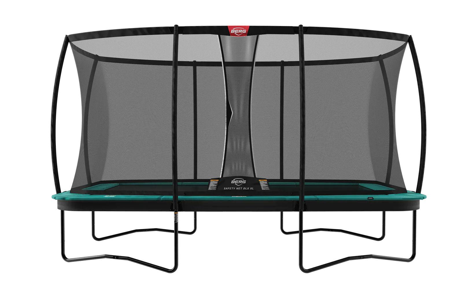 BERG Ultimate Champion Rectangle Above Ground Trampoline and Safety Net Deluxe XL
