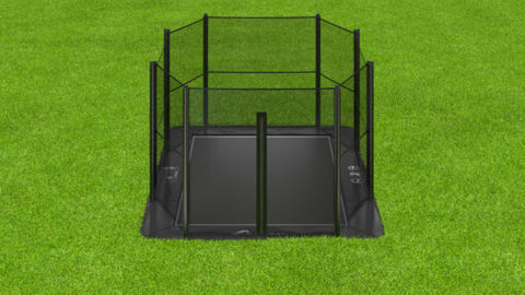 Image of Akrobat 14ft x 10ft Primus Flat In-Ground Trampoline Special Edition – Black on Black