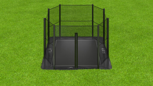 Akrobat 14ft x 10ft Primus Flat In-Ground Trampoline Special Edition – Black on Black