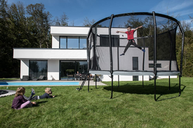 10ft Round Akrobat Orbit Pro Above Ground Trampoline