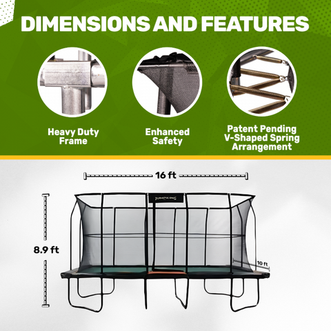 Image of JumpKing Pro-Series 10'x16' Rectangle Trampoline