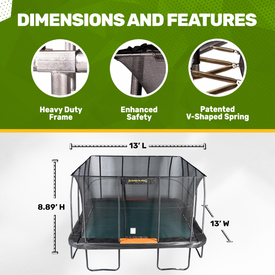 JumpKing 13' x 13' Square Trampoline
