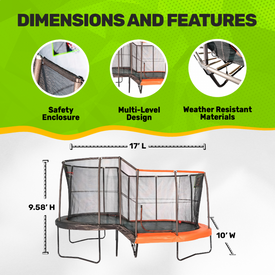 JumpKing 10'x17' Multi-Level Oval Trampoline