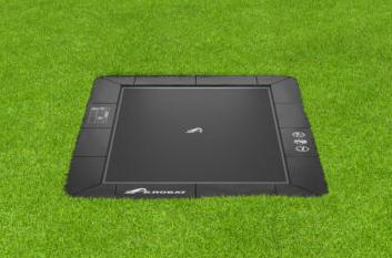 Image of Akrobat 14ft x 10ft Primus Flat In-Ground Trampoline Special Edition – Black on Black