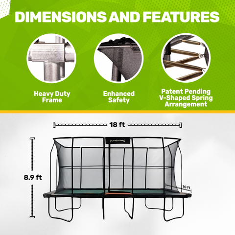 Image of JumpKing Pro-Series 10'x18' Rectangle Trampoline