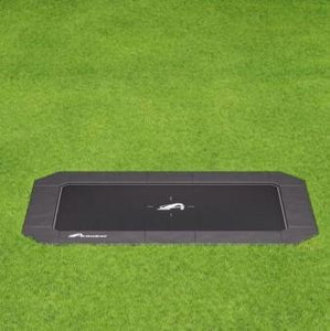 Akrobat 17ft x 10ft Primus Flat Plus In-Ground Trampoline Special Edition – Black Pad with Black Mat